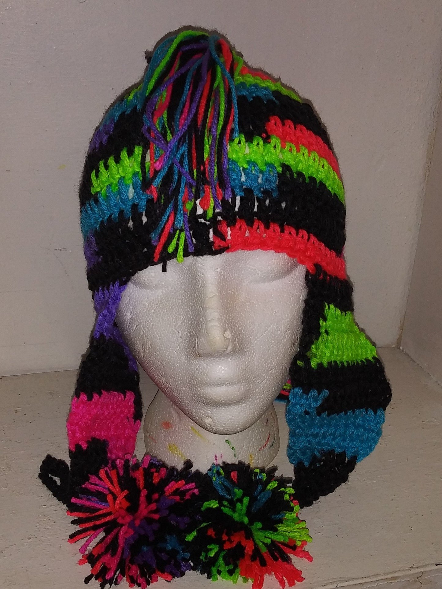 Psychedelic Mohawk Beanie - Ebby Eb Designs