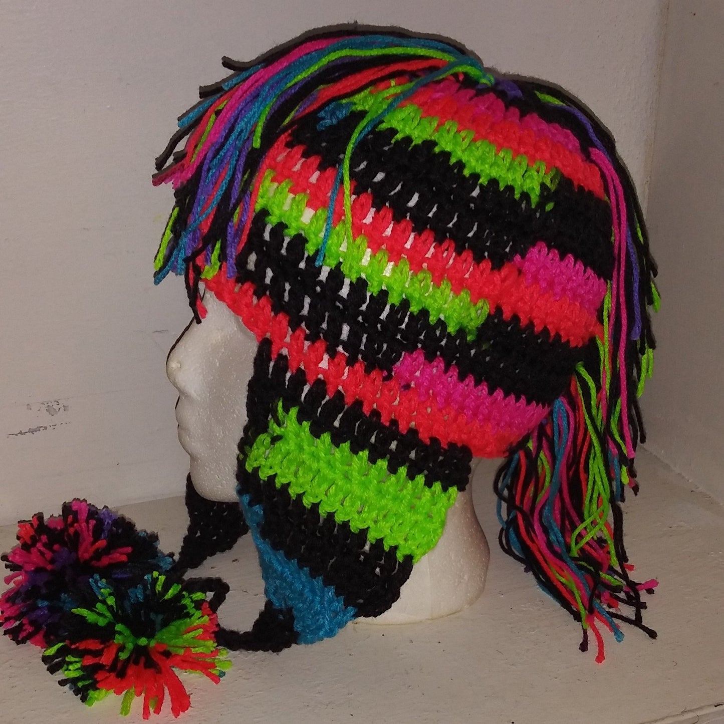 Psychedelic Mohawk Beanie - Ebby Eb Designs